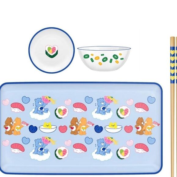 Silver Buffalo X Care Bears Ceramic Sushi Plate Set - Picture 3 of 13
